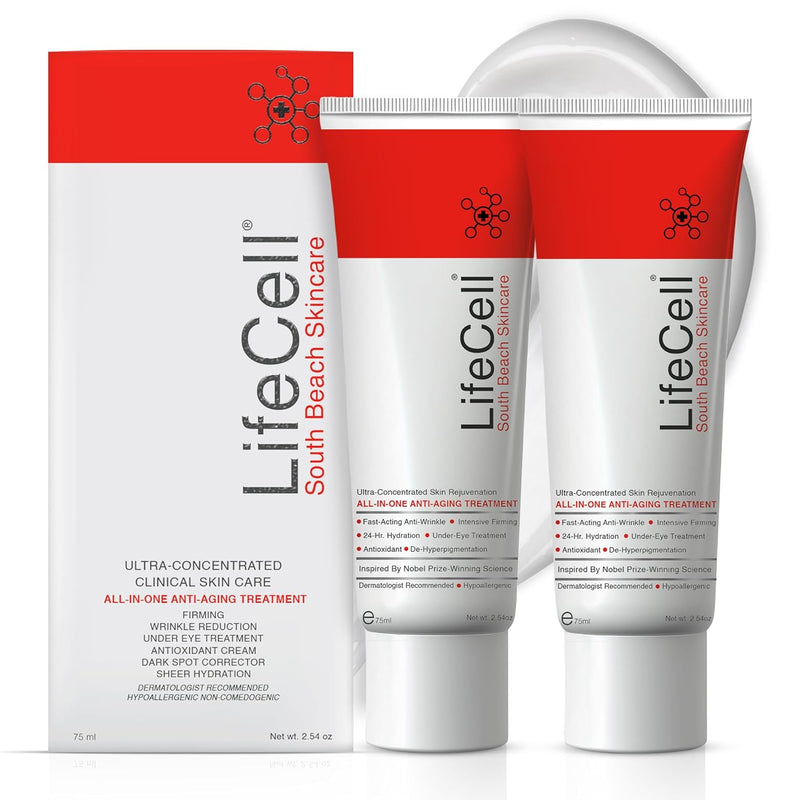 LifeCell All-In-One Anti-Aging Cream ( 2.54oz /75ml )-(Double Pack)
